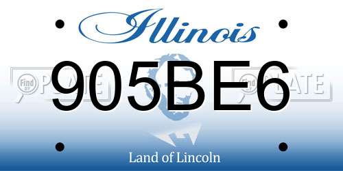 905BE6 Illinois License Plate