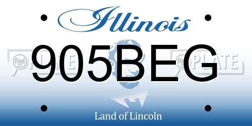 905BEG Illinois License Plate