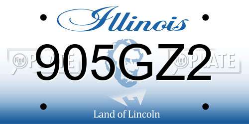 905GZ2 Illinois License Plate