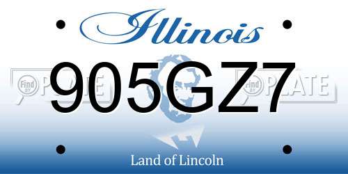 905GZ7 Illinois License Plate