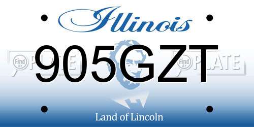 905GZT Illinois License Plate