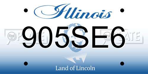 905SE6 Illinois License Plate
