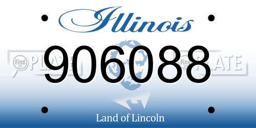 906088 Illinois License Plate