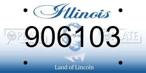 906103 Illinois License Plate