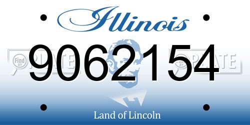 9062154 Illinois License Plate
