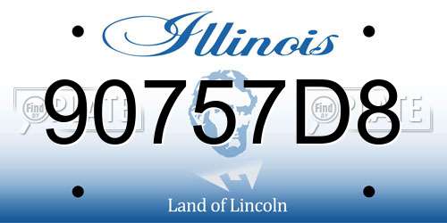 90757D8 Illinois License Plate
