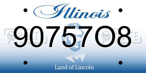 90757O8 Illinois License Plate