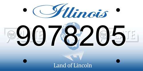 9078205 Illinois License Plate
