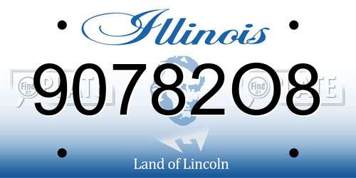 90782O8 Illinois License Plate