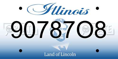 90787O8 Illinois License Plate