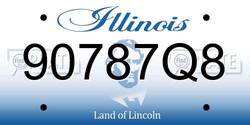 90787Q8 Illinois License Plate