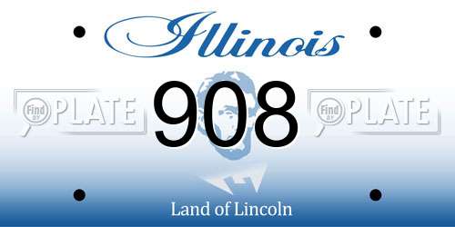 908 Illinois License Plate