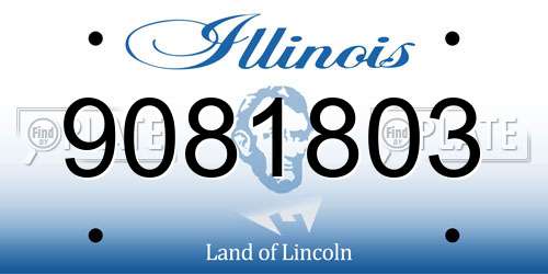 9081803 Illinois License Plate