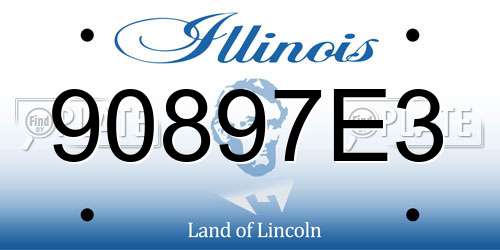 90897E3 Illinois License Plate