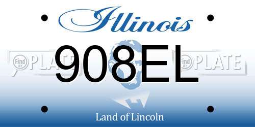908EL Illinois License Plate