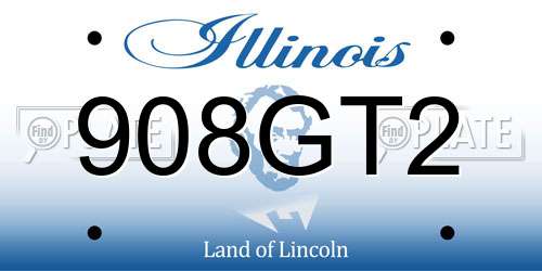 908GT2 Illinois License Plate