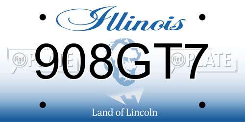 908GT7 Illinois License Plate