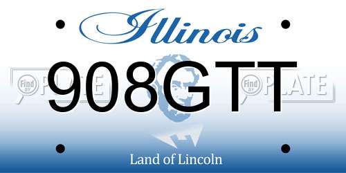 908GTT Illinois License Plate