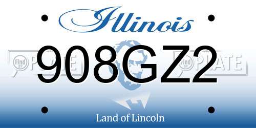 908GZ2 Illinois License Plate