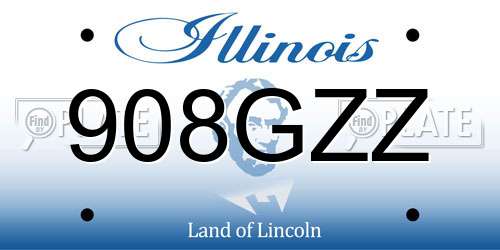 908GZZ Illinois License Plate