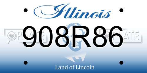 908R86 Illinois License Plate