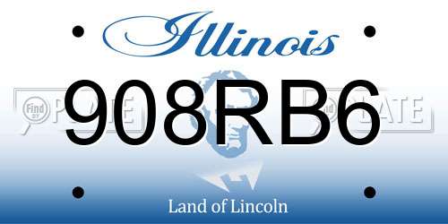 908RB6 Illinois License Plate