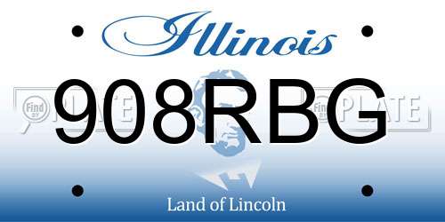 908RBG Illinois License Plate