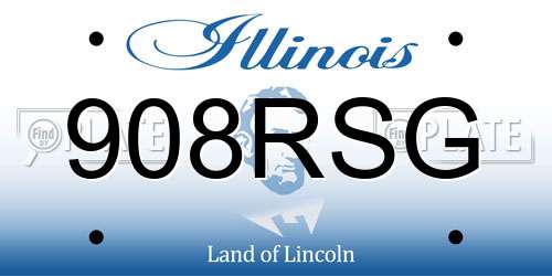 908RSG Illinois License Plate