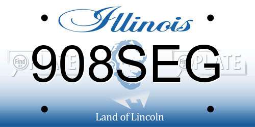 908SEG Illinois License Plate