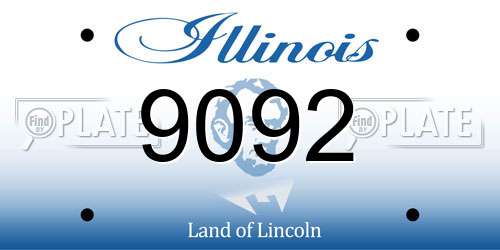 9092 Illinois License Plate