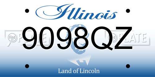 9098QZ Illinois License Plate