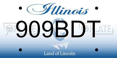 909BDT Illinois License Plate