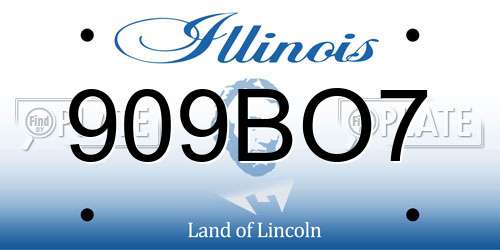 909BO7 Illinois License Plate