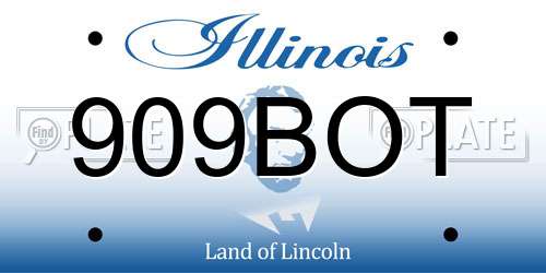 909BOT Illinois License Plate