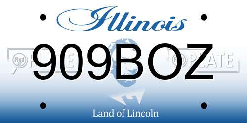 909BOZ Illinois License Plate
