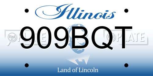 909BQT Illinois License Plate