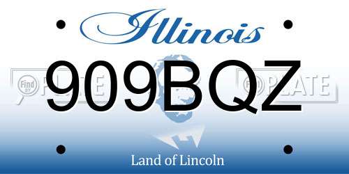 909BQZ Illinois License Plate