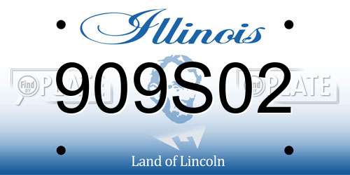 909S02 Illinois License Plate