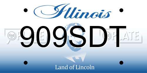 909SDT Illinois License Plate