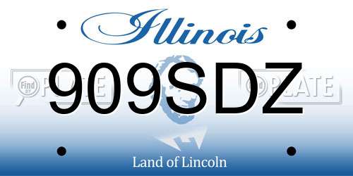 909SDZ Illinois License Plate