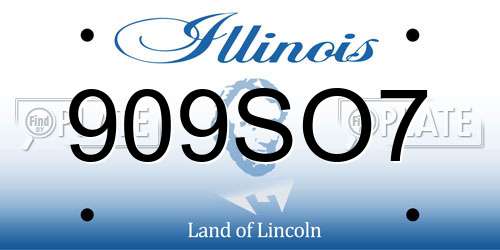 909SO7 Illinois License Plate