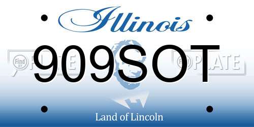 909SOT Illinois License Plate