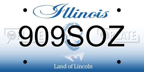 909SOZ Illinois License Plate