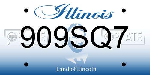 909SQ7 Illinois License Plate