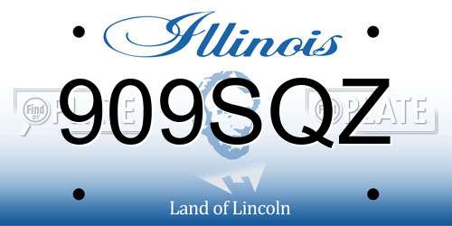 909SQZ Illinois License Plate