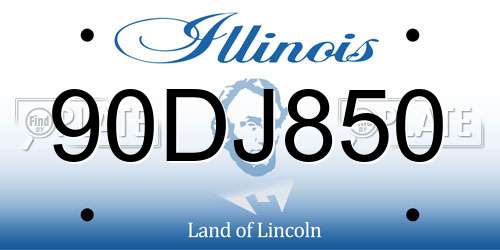 90DJ850 Illinois License Plate