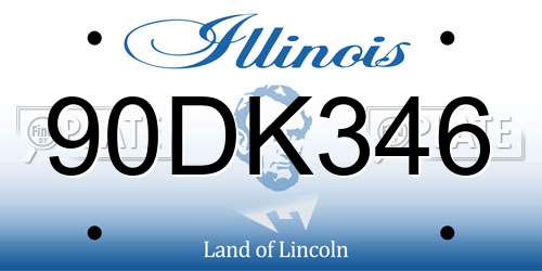 90DK346 Illinois License Plate