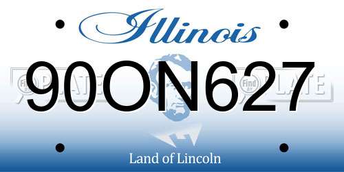 90ON627 Illinois License Plate