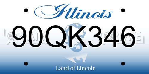 90QK346 Illinois License Plate