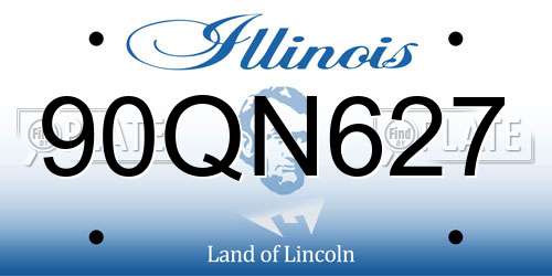 90QN627 Illinois License Plate